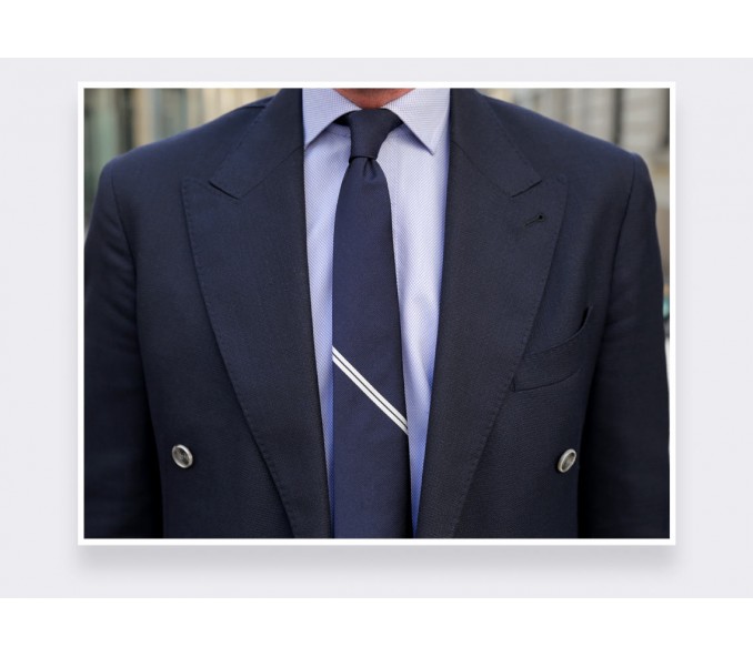 Cinabre Cravate Monorayure Blanche