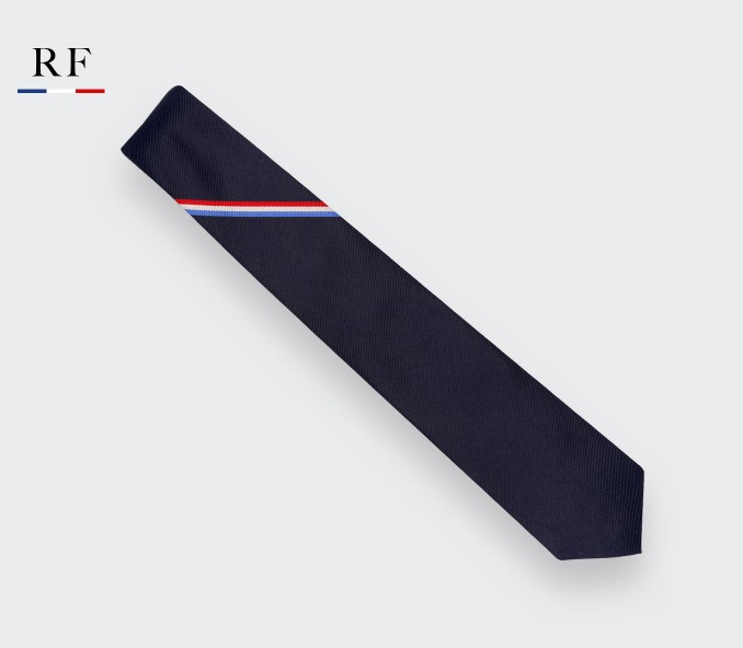 cinabre Cravate Monorayure Bleu Blanc Rouge