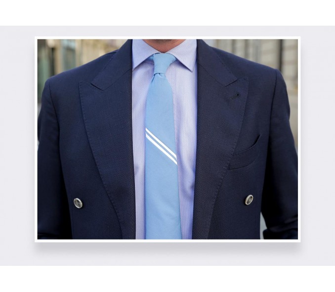 Cinabre Cravate Monorayure Piécée Ciel