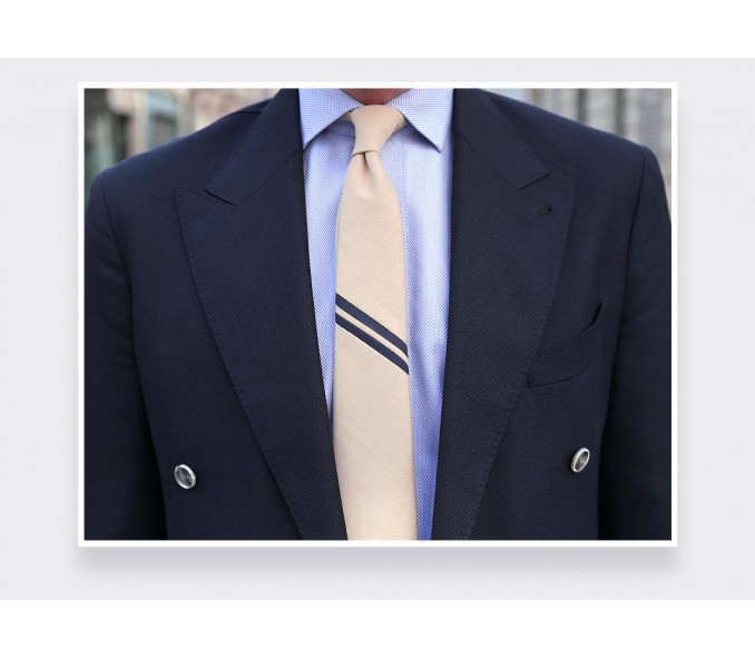 Cinabre Cravate Monorayure Piécée Sable