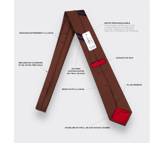 Cinabre Cravate Monorayure Piécée Terracotta