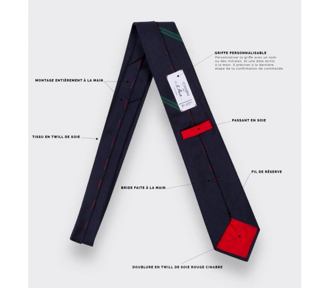 Cinabre Cravate Monorayure Verte