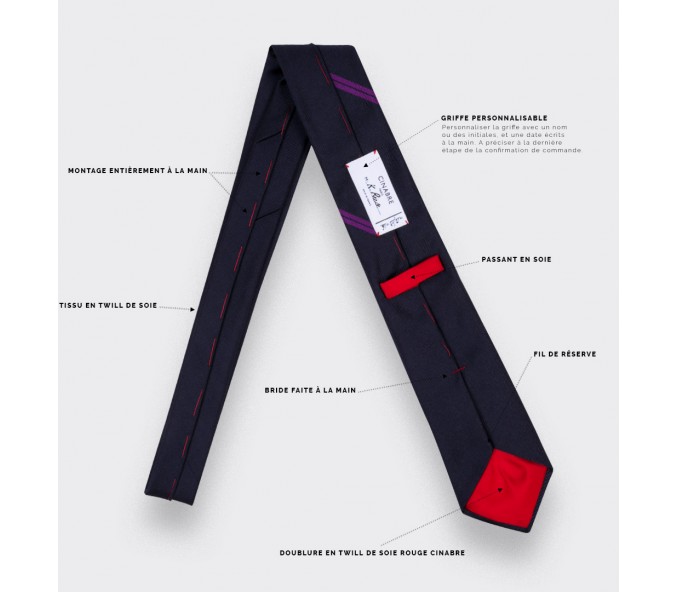 Cinabre Cravate Monorayure Violette