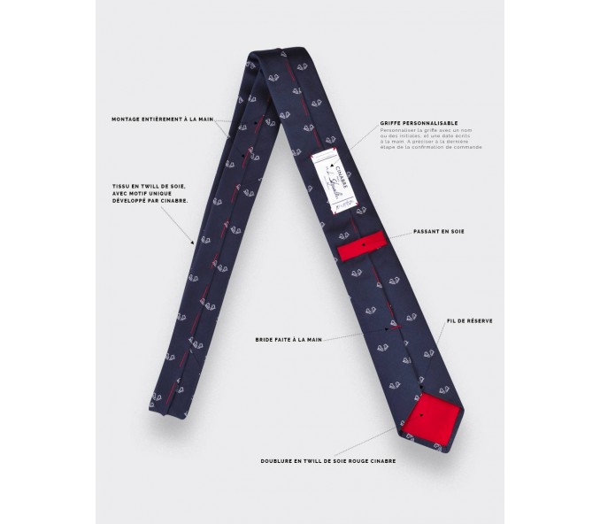 Cinabre Cravate Patins Marine