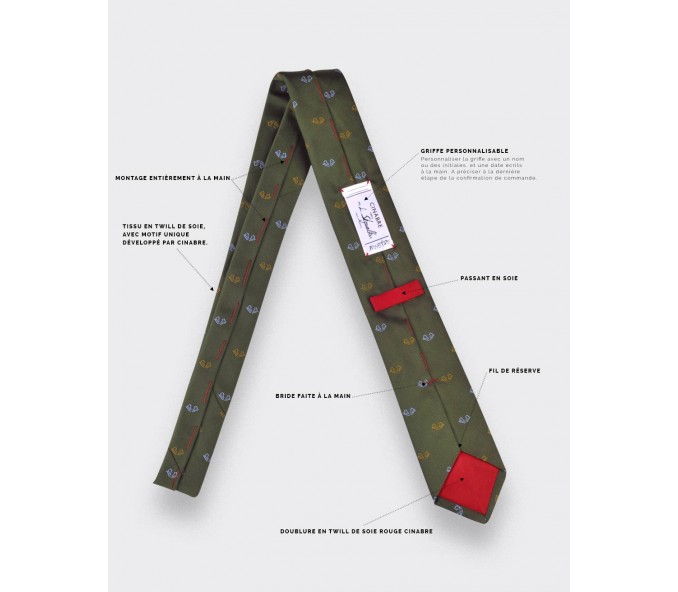 Cinabre Cravate Patins Vert