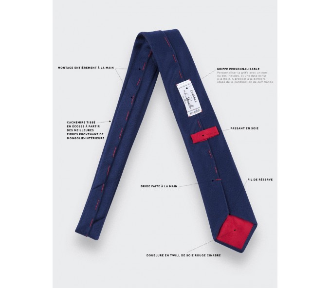 Cinabre Cravate Peau Bleu