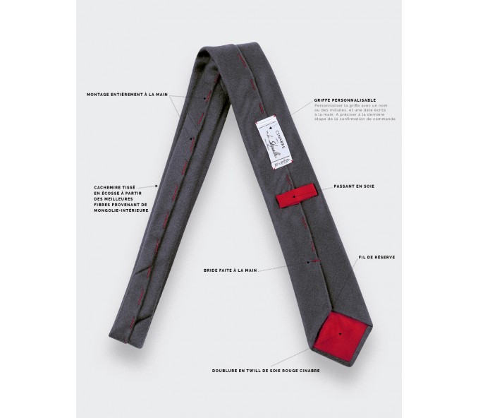 Cinabre Cravate Peau Gris