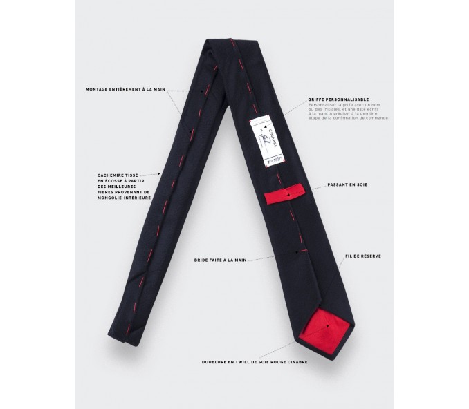 Cinabre Cravate Peau Noir