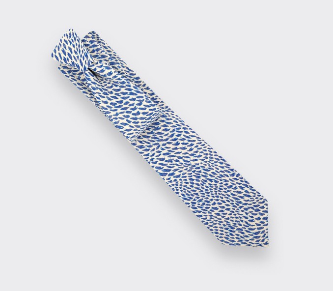 cinabre Cravate Plumettes bleu