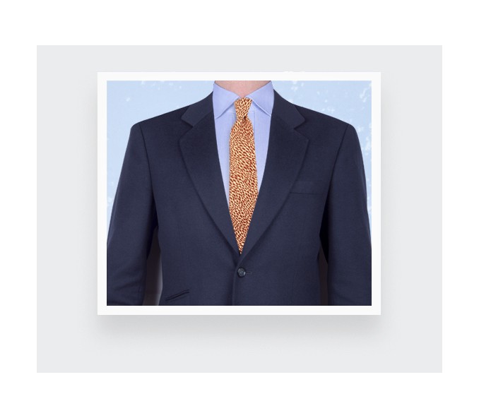 Cinabre Cravate Plumettes Orange