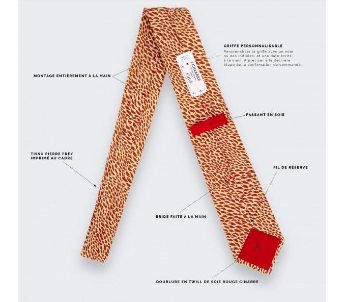 Cinabre Cravate Plumettes Orange