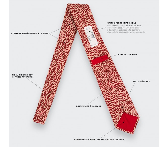 Cinabre Cravate Plumettes Rouge
