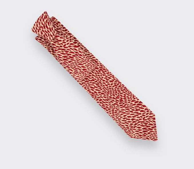 cinabre Cravate Plumettes rouge