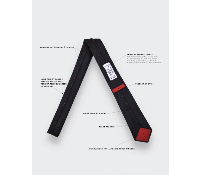 Cinabre Cravate Pois Noir