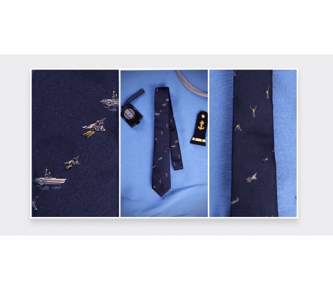 Cinabre Cravate "Porte-avions" - Marine Nationale
