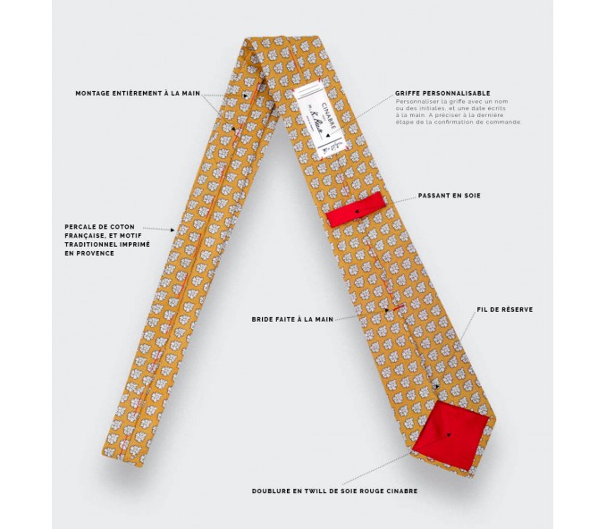 Cinabre Cravate Provence Jaune