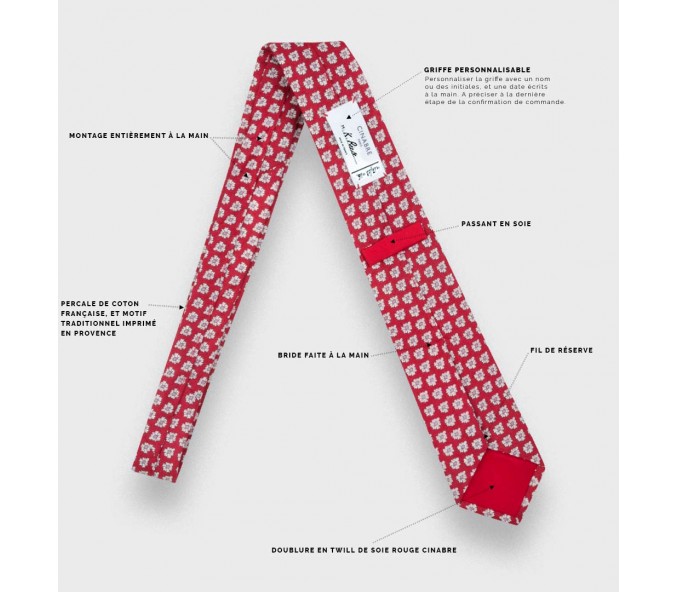 Cinabre Cravate Provence Rouge