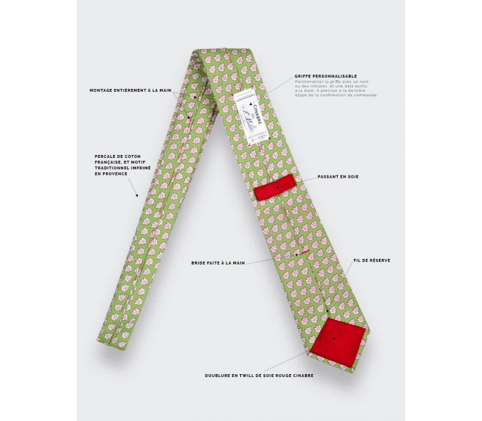 Cinabre Cravate Provence Vert Pomme