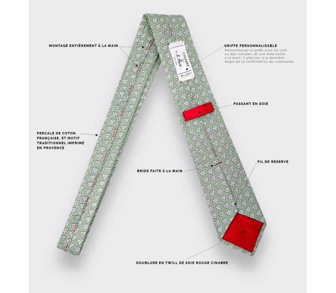 Cinabre Cravate Provence Vert Sauge