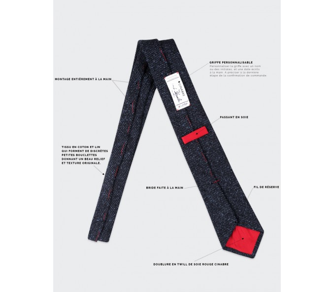 Cinabre Cravate Relief Séléné Bleu