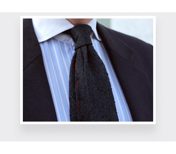 Cinabre Cravate Relief Séléné Marine