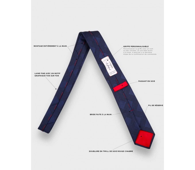 Cinabre Cravate Réseaux Marine