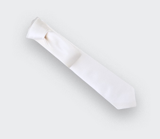 Cinabre Cravate Satin Blanc