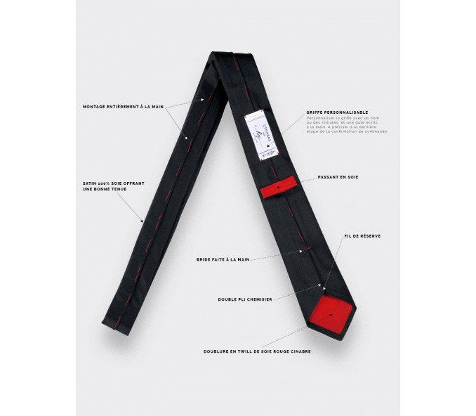 Cinabre Cravate Satin Noir