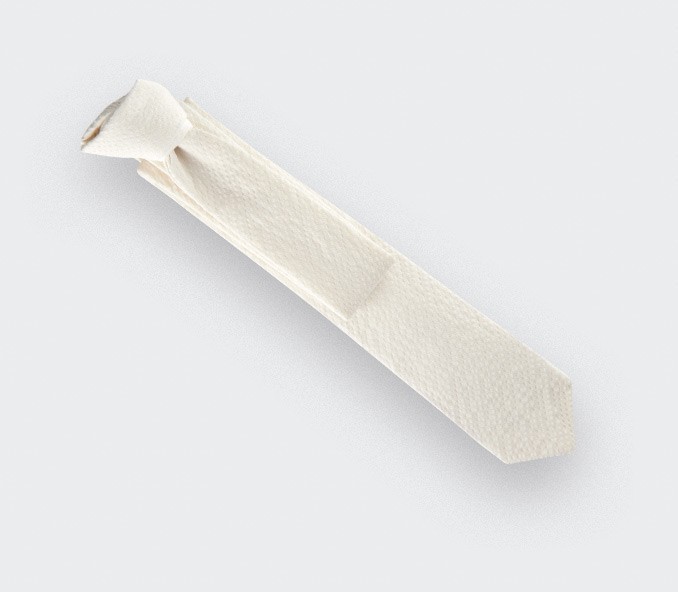 cinabre Cravate Seersucker Blanc