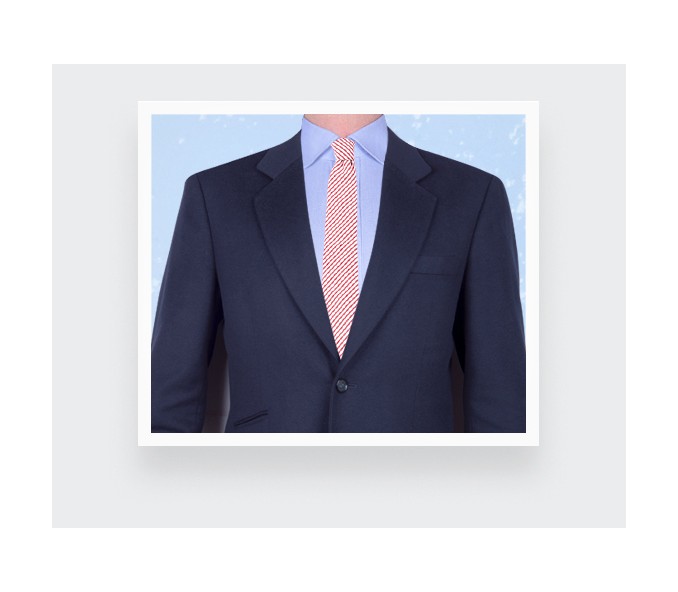 Cinabre Cravate Seersucker Rayé Rouge