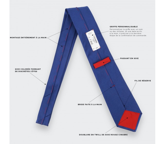 Cinabre Cravate Sergé Bleu Roi