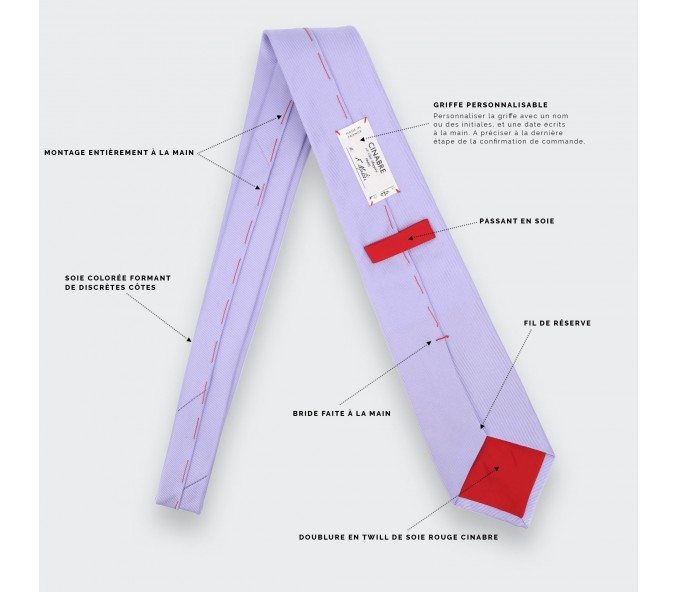 Cinabre Cravate Sergé Lilas