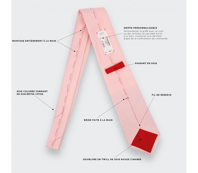 Cinabre Cravate Sergé Rose Poudré