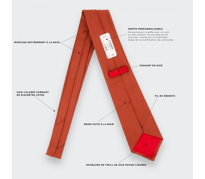 Cinabre Cravate Sergé Terracotta