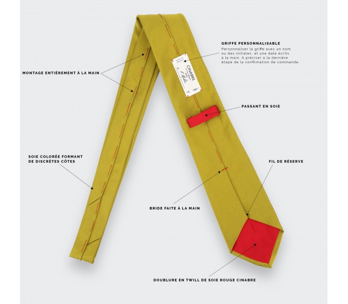 Cinabre Cravate Sergé Vert Olive Clair
