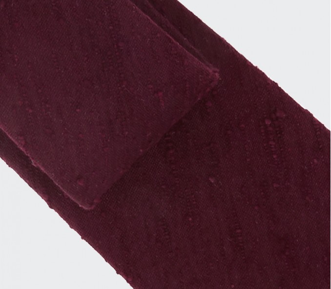 Cinabre Cravate Shantung Bordeaux