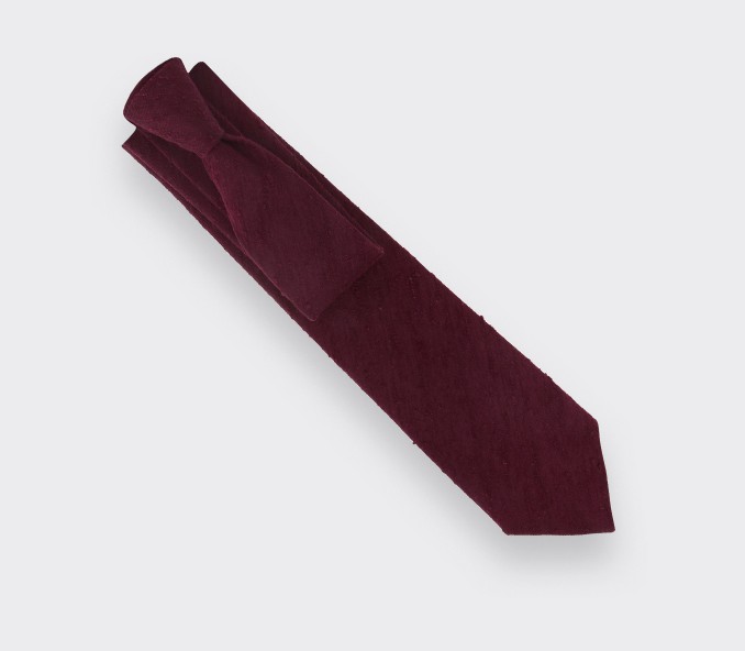 cinabre Cravate Shantung Bordeaux