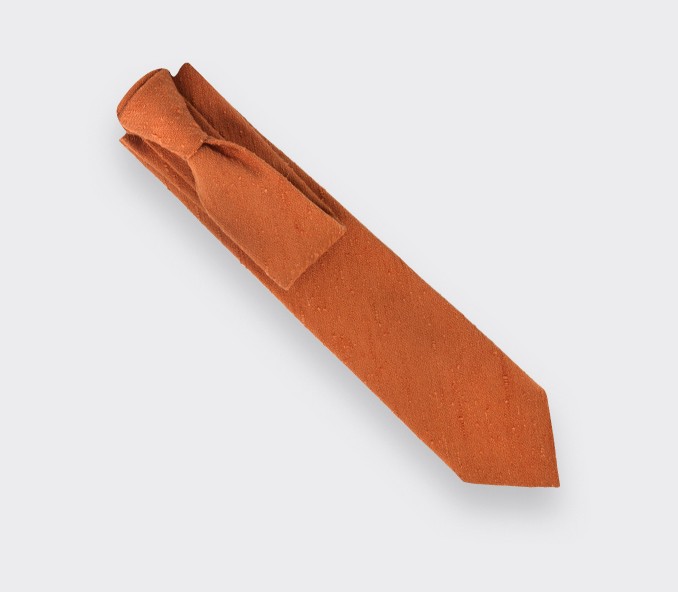 cinabre Cravate Shantung Orange