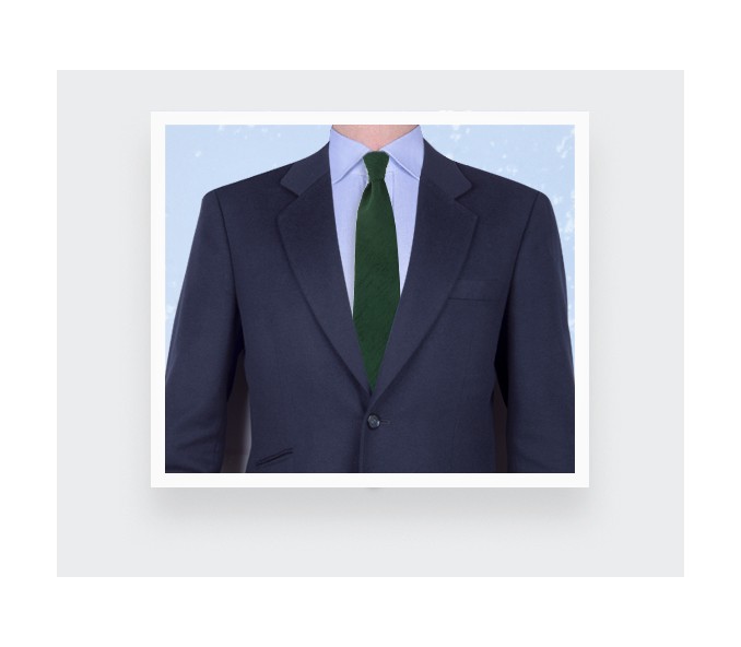 Cinabre Cravate Shantung Vert Sapin