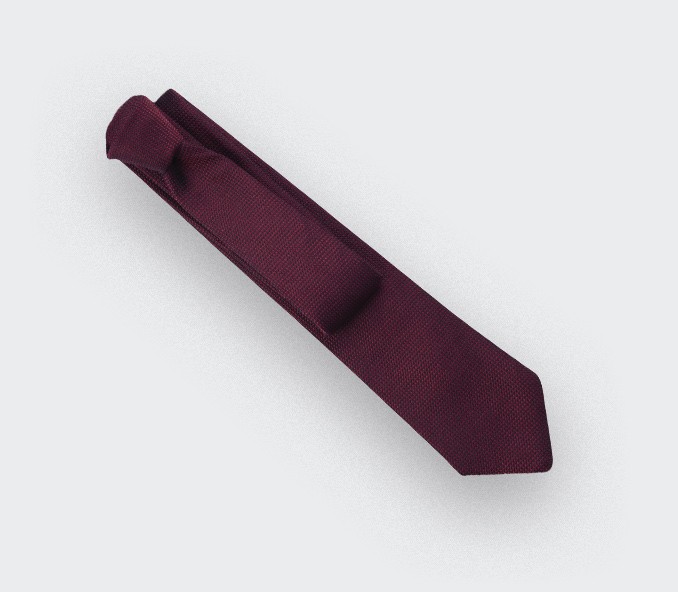 cinabre Cravate Soie Tissée Lie de vin