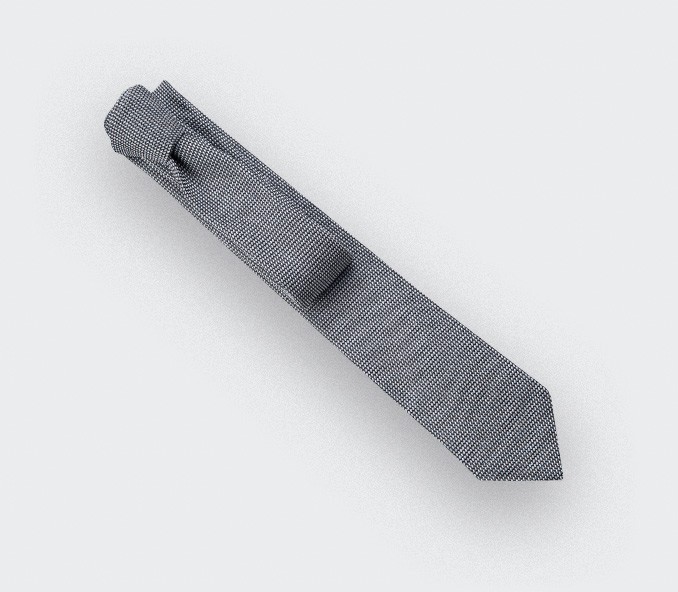 cinabre Cravate Soie Tissée Noir et Blanc