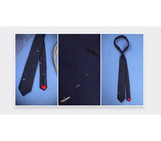 Cinabre Cravate "Sous-marins" - Marine Nationale