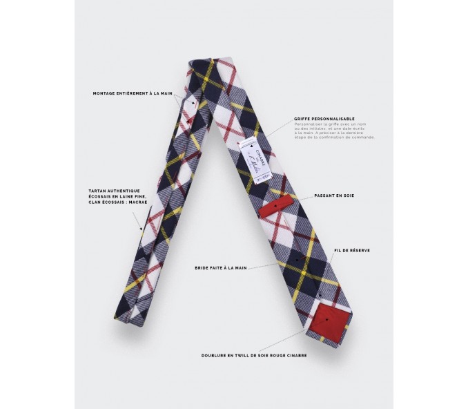 Cinabre Cravate Tartan Blanc Macrae