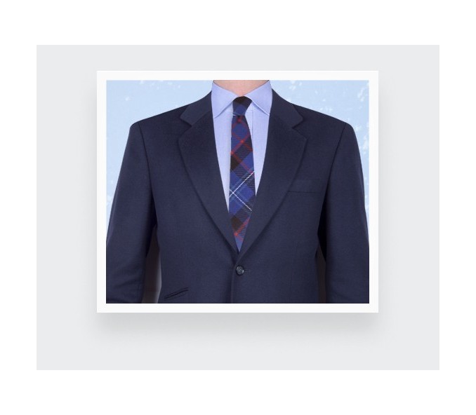 Cinabre Cravate Tartan Bleu Fitzgerald