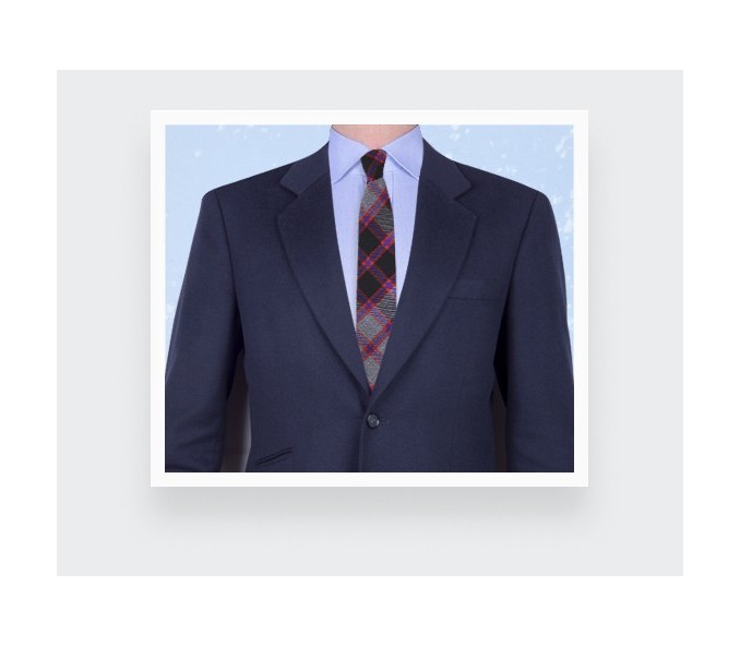 Cinabre Cravate Tartan Gris