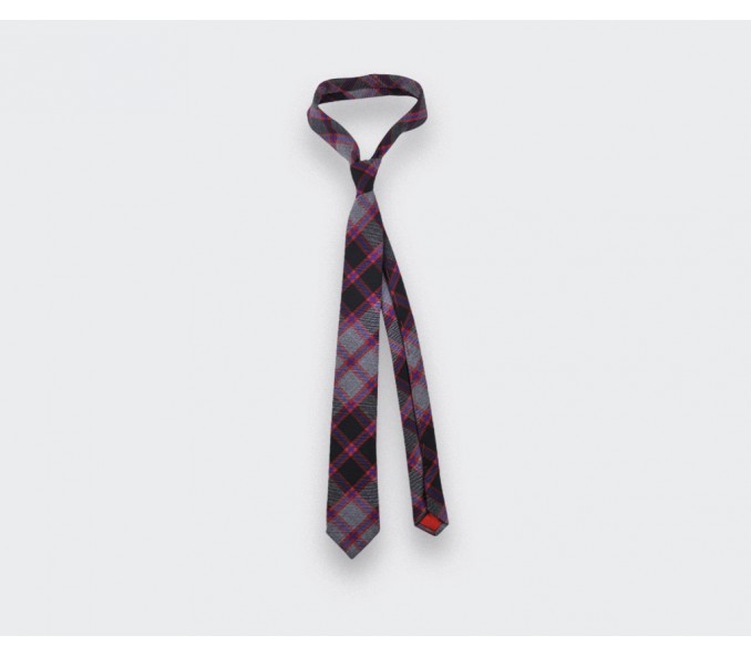 Cinabre Cravate Tartan Gris