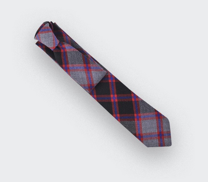 Cinabre Cravate Tartan Gris