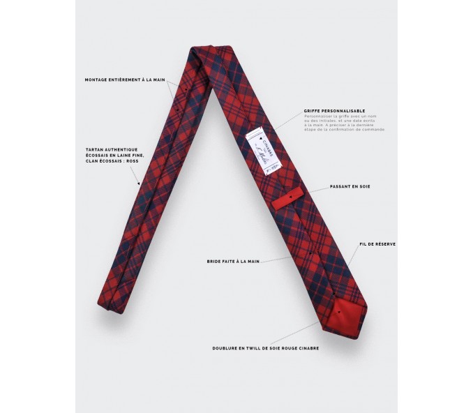 Cinabre Cravate Tartan Rouge Ross