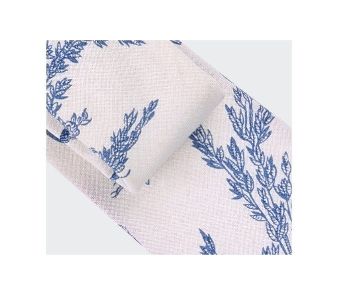 Cinabre Cravate Toile De Jouy Bleu