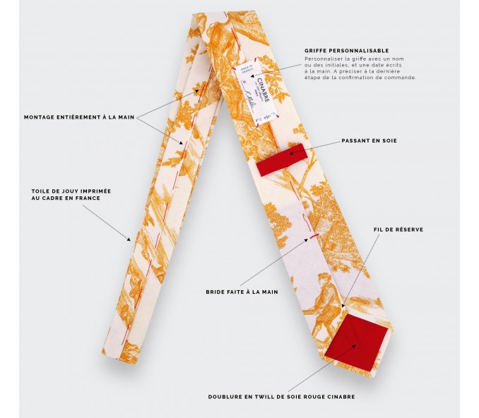 Cinabre Cravate Toile De Jouy Jaune